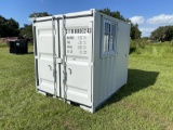 8' Container, Single Walk Door, Lock Box, Window, Fork Pockets - Unused