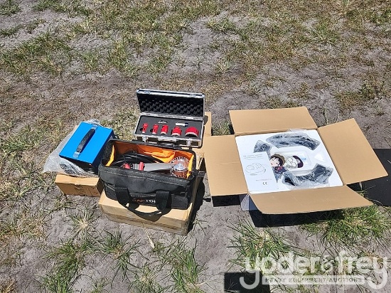 Unused Heat Stamping Machine, Air Pump, Welding Set