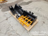 Unused Miva Attachments to suit 1-2 Ton Excavator, 3 Buckets, Rake, QH