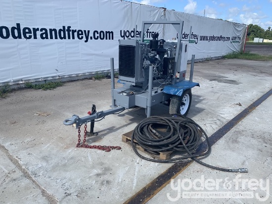 Trailer Mounted Hydraulic Powerpack c/w Perkins Diesel Engine c/w Pallet of Hoses (No Title)