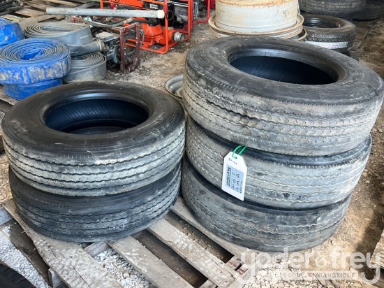 Tires 235/75R17.5 (3 of), 215/75R17.5 (2 of)