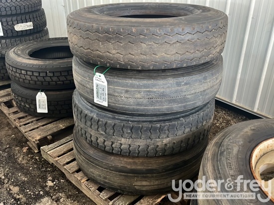 Tires 11R22.5 (3 Mounted, 1 Unmounted)
