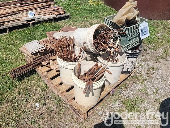 Misc Metal Pins and Plates to suit Concrete (Pallets of)