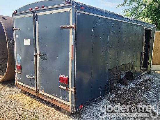 24' Coverted Enclosed Trailer Straw Storage Shed c/w Straw