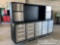 Unused 9' Work Bench c/w 20 Drawers; 10 Drawers, 2 Cabinets on Top Tier