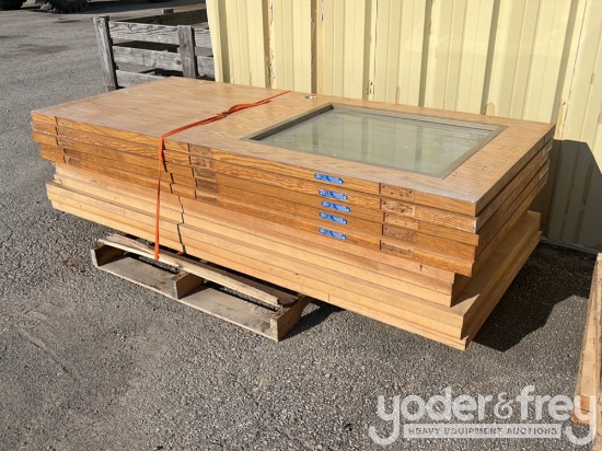 84 x 36  Wooden Door, Finished, Drilled, w/ Windows (11 of)