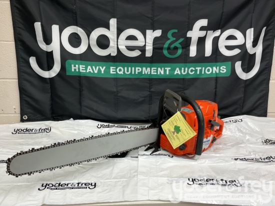 Newly Manufactured 372xp Chainsaw, 76.5cc. Big Bore 28" Bar and Full Chisel Chain. Per Consigner: Cu