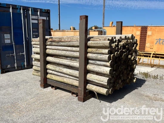 Wooden Posts, Assorted, c/w Metal Frames