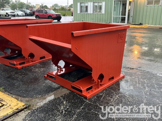 Unused 2 cu.yd Self Dumping Hopper With Fork Pockets - Orange