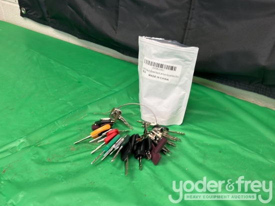 Unused 42 Heavy Construction Equipment Master Keys Set to suit CAT, Bobcat, JD, Case, JLG, JCB, Volv