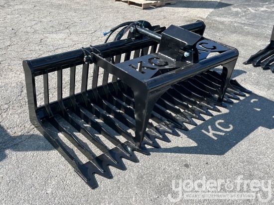 Unused 76" Single Cylinder Skeleton Grapple Bucket to suit Skidsteer