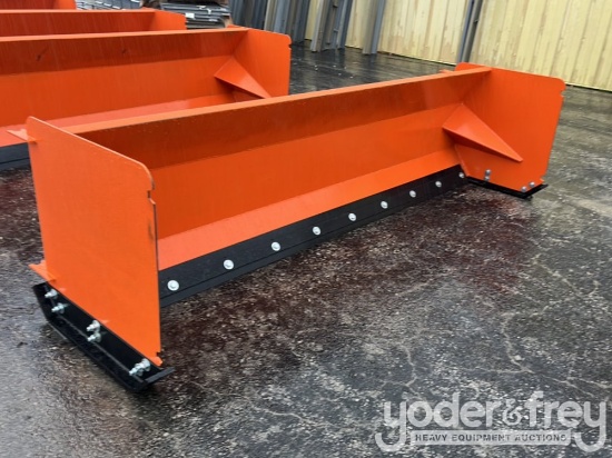 Unused 120" Snow Pusher c/w Steel Blades to suit Skidsteer