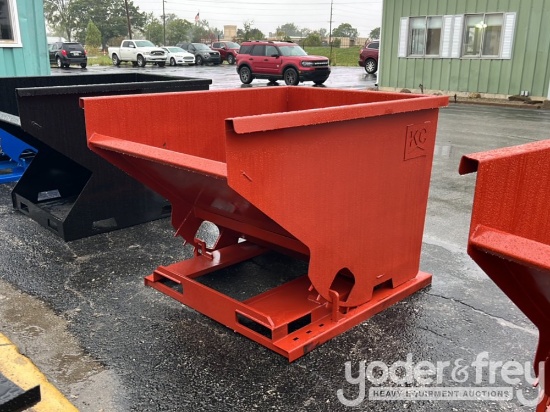 Unused 2 cu.yd Self Dumping Hopper With Fork Pockets - Orange