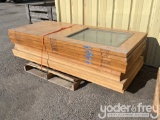 84 x 36  Wooden Door, Finished, Drilled, w/ Windows (11 of)