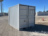 Unused 10' Container, 1 Side Mandoor, Window, End Door, Lock Box, End  Forklift Pockets