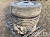 315/80 22.5 Steer Tires on Aluminum Wheels (2 of)