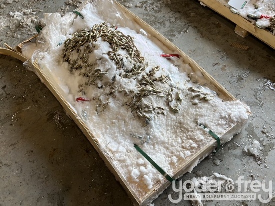 Unused 5400lbs Ratchet Binder (5 of), 5/16" 20' G70 Chains (10 of)