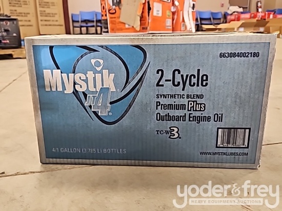 Unused Mystick Synthtic 2 Cycle Motor Oil (4 Gal per Case)