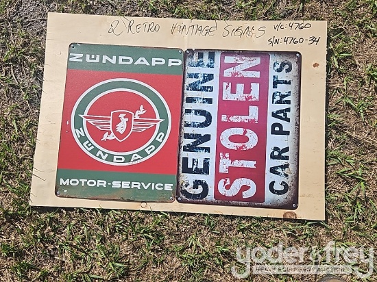 Unused Retro Vintage Signs (2 of)