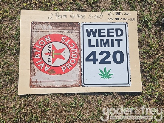 Unused Retro Vintage Signs (2 of)
