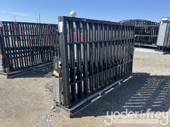 Unused 2025 Machpro 20' Bi Parting Gate, c/w Posts, Frame