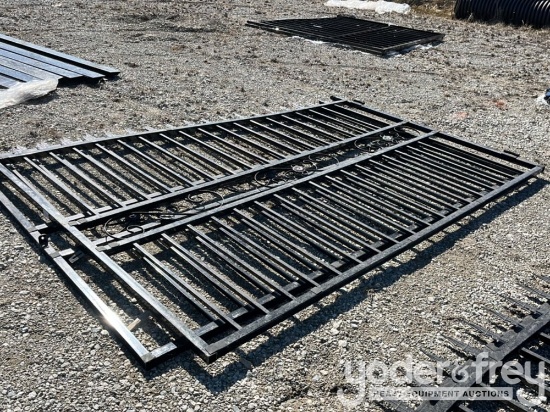 Unused 2025 20' Bi-Parting Wrought Iron Gate