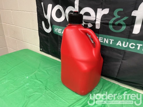Unused Liquid Utility Jug, 5 Gallon c/w Hose –...... Red