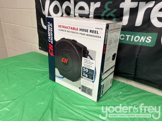 Unused Campbell Hausfeld Air Hose Reel, 3/8”...... x 50FT
