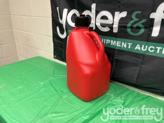 Unused Liquid Utility Jug, 5 Gallon c/w Hose –...... Red