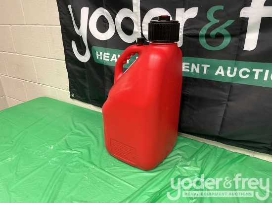 Unused Liquid Utility Jug, 5 Gallon c/w Hose –...... Red