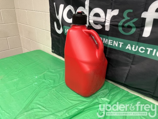 Unused Liquid Utility Jug, 5 Gallon c/w Hose –...... Red