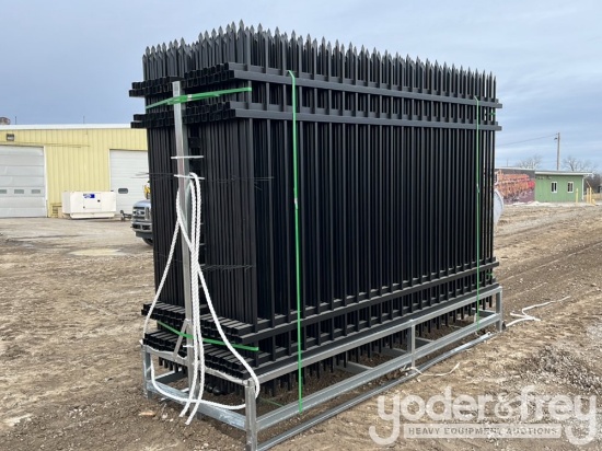 Unused 2025 10' 4-Rail Iron Fencing (30 of)