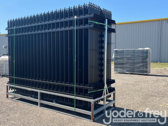 Unused 2025 10'4 Rail Iron Fencing with 30 Pcs of Regular Iron Fencing