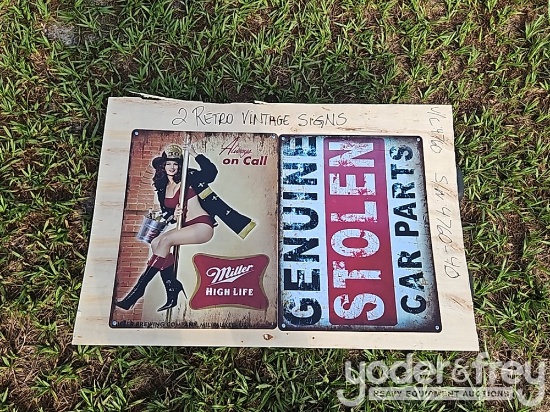 Unused Retro Vintage Signs (2 of)