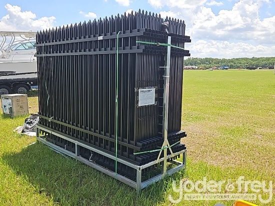 10' 4 Rail Iron Fencing c/w 30 pcs of Regular Iron Fencing