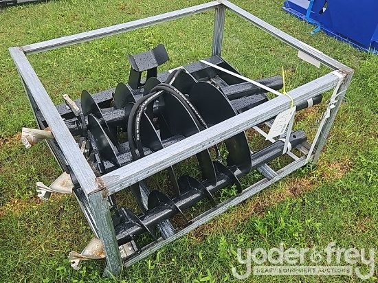 Unused JCT  Hydraulic Auger Drive, Bits, QA 9",12", 18" Alloy Bits to suit Skidsteer