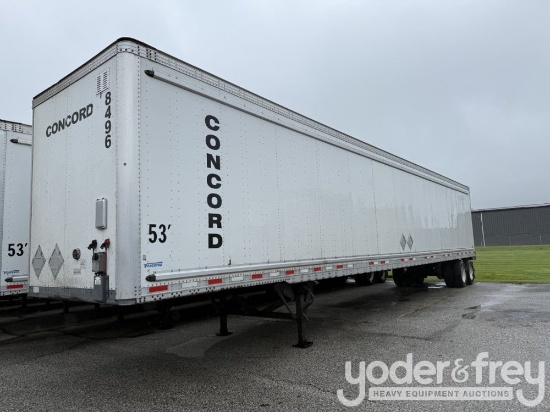 2014 Vangard 53' Dry Van Trailer, Inflation System, X Track, 100% Oak Floor, 110" Swing Door, 68,000