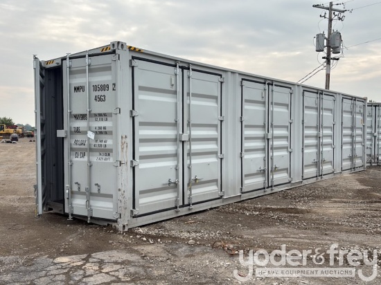 40' HC Multi Door Container, 4 Side Doors, End Door, Lock Box, Side Forklift Pockets