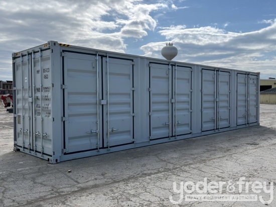 40' HC Multi Door Container, 4 Side Doors, End Door, Lock Box, Side Forklift Pockets