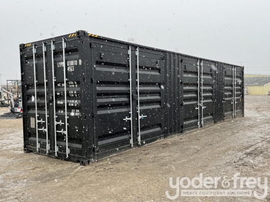 40' HC Multi Door Container, 3 Side Doors, End Door, Lock Box, Side Forklift Pockets