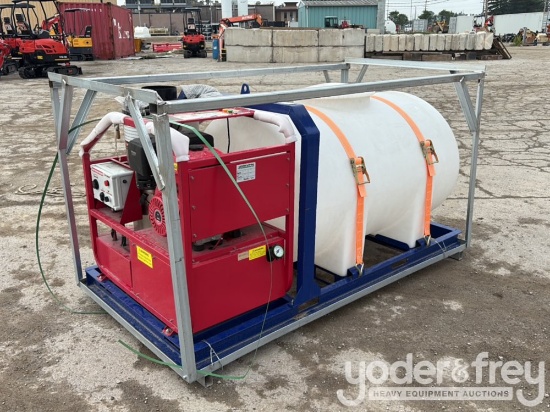 Unused 2025 4000 psi Hot Water Pressure Washer c/w Water Tank