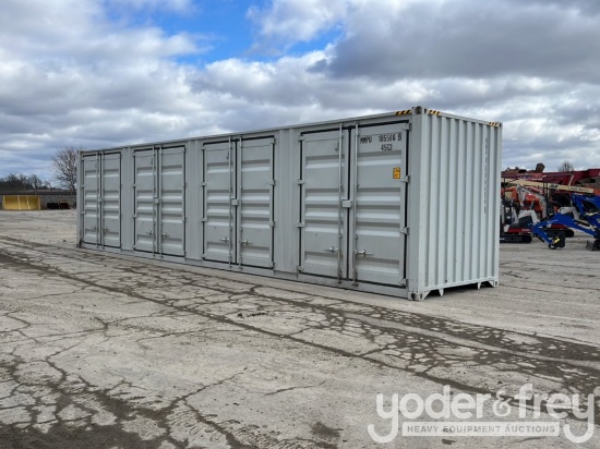 2025 40' HC Multi Door Container, 4 Side Doors, End Door, Lock Box, Side Forklift Pockets