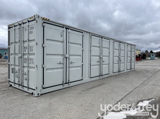 40' HC Multi Door Container, 4 Side Doors, End Door, Lock Box, Side Forklift Pockets