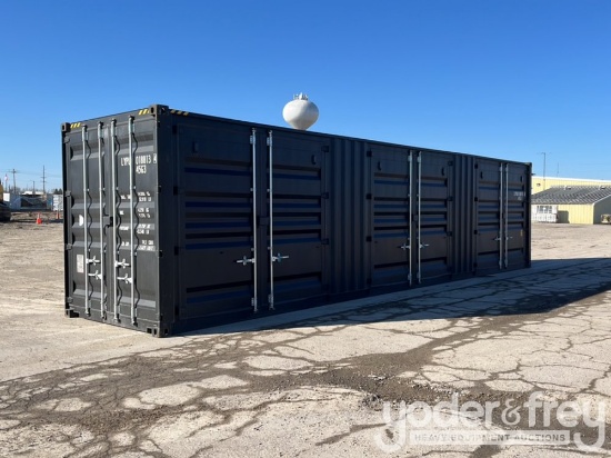 40' HC Multi Door Container, 3 Side Doors, End Door, Lock Box, Side Forklift Pockets