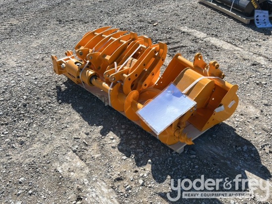 Unused 2025 Miva Set of (8) Attachments: Rake, Ripper, Grabber, 16”...... Auger, 12”...... Auger, 8”