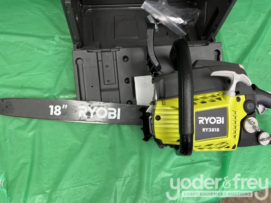Unused Ryobi Chainsaw, 18”......, Gas Powered, c/w Case