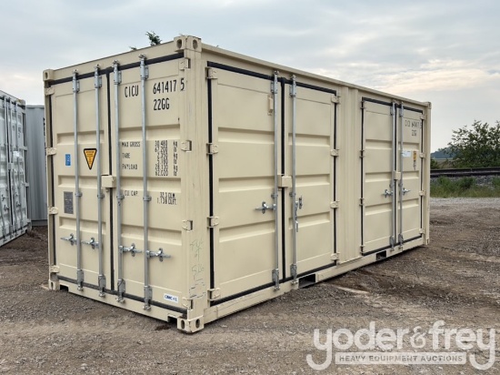 2025 20' Multi Door Container, 2 Side Doors, End Door, Lock Box, Side Forklift Pockets