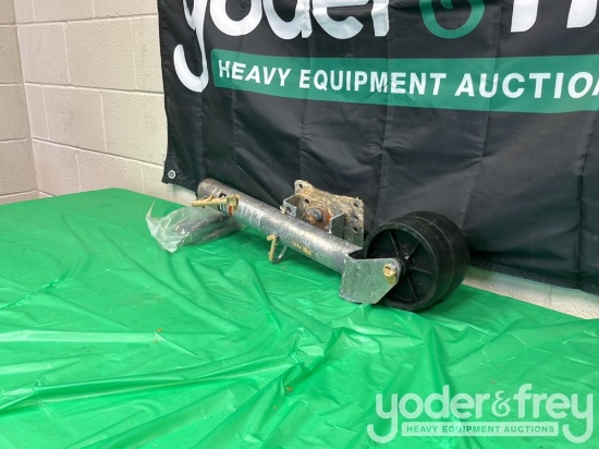 Unused Trailer Jack,1,500lb, Bolt On, c/w Double Wheels, Installation Hardware