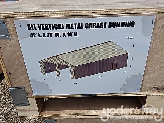 Unused 26' x 42' Double Garage Metal Barn Shed (BOX A & BOX B)