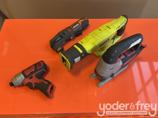 Milwaukee 1/4”...... Hex Impact Driver, RIDGID R8223500 - Series A, Milwaukee M18 Jigsaw 18V, RYOBI 
